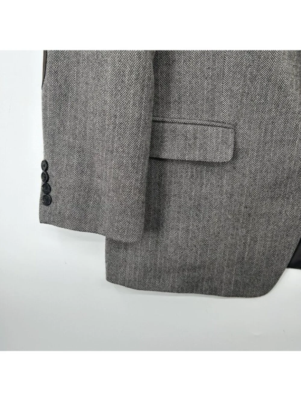 Lauren Ralph Lauren 44S Wool Tweed Herringbone Blazer Sport Coat Elbow Patches